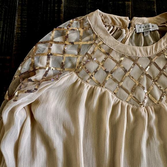 Hayden Gold Sheer Oversized Blouse Size S - Picture 2 of 7